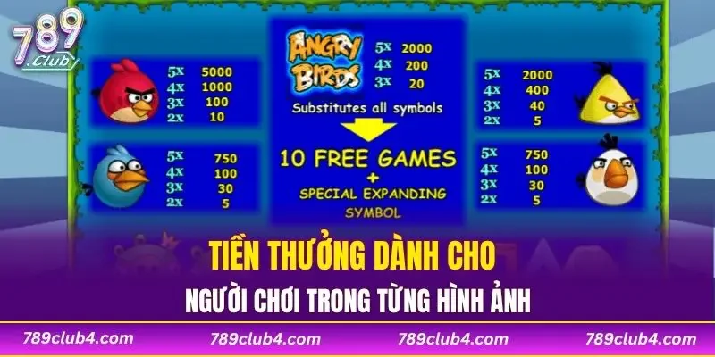 Tiền thưởng dành cho người chơi trong từng hình ảnh